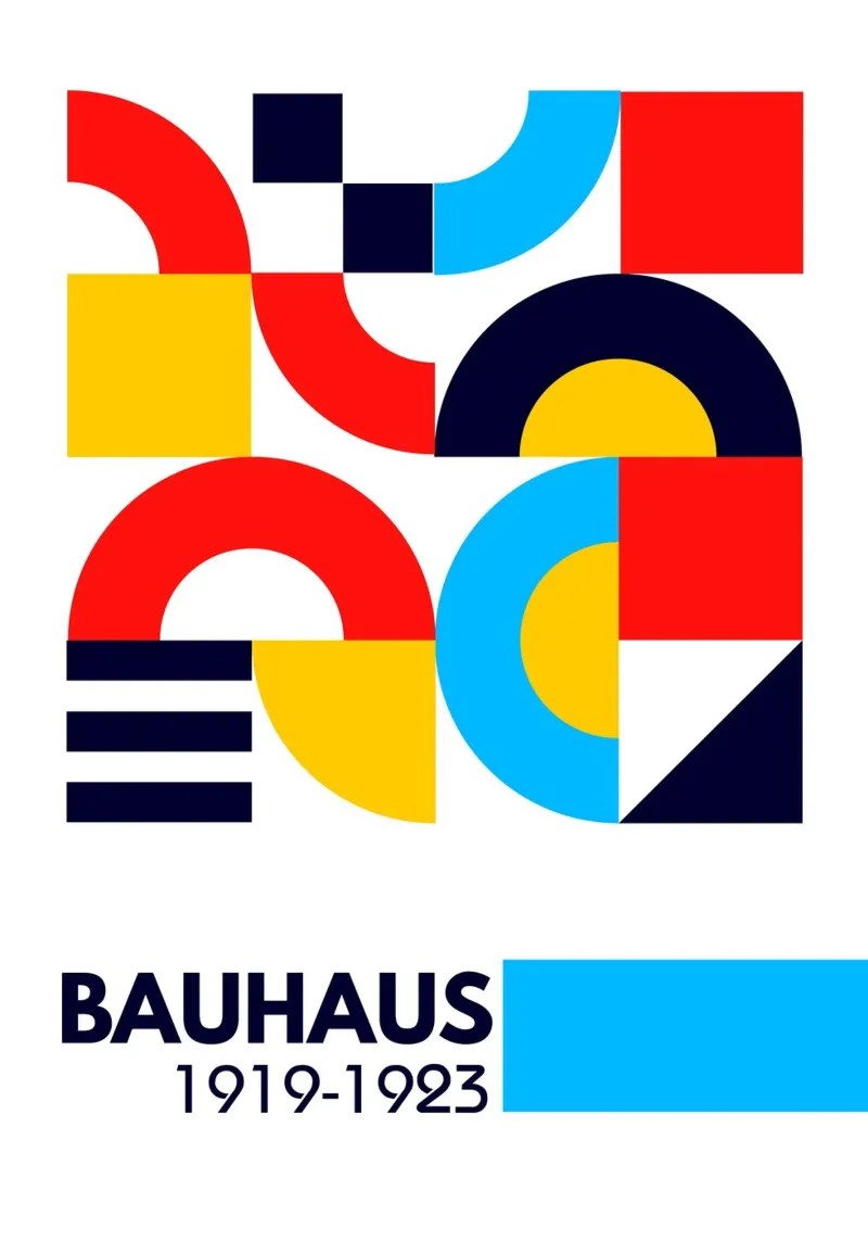 Bauhaus De Stijl Modular Art Print - Primary Geometric Poste hahnemühle de Grungeo