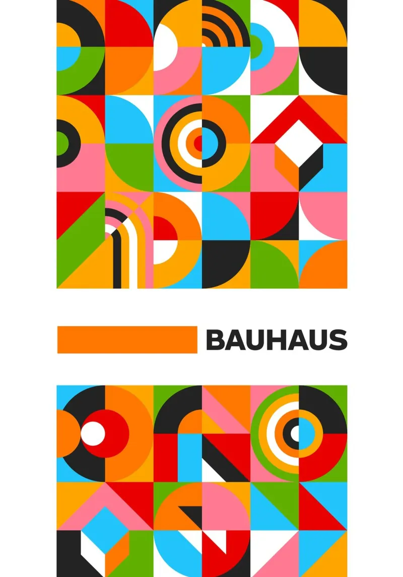 Vibrant Bauhaus Grid Pattern Poster - Abstract Modular Desig Hahnemühle von Grungeo