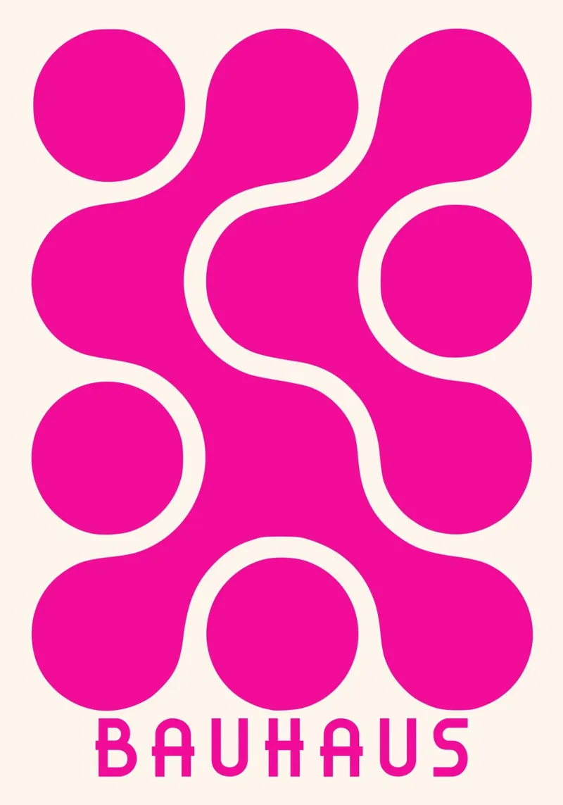 Roze Bauhaus Blobs Poster - Abstracte Metaball Kunst poster van Grungeo