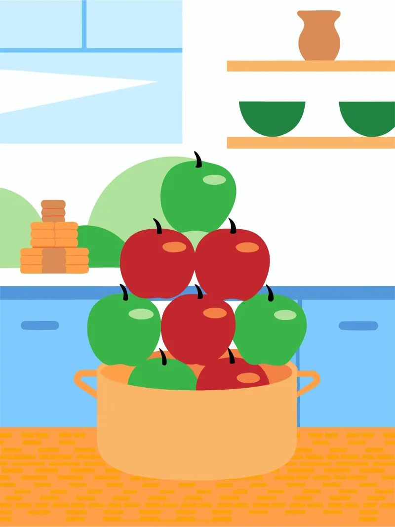 Mele rosse e verdi in vaso alluminio dibond da OFFICIAL FRUIT & VEGETABLES