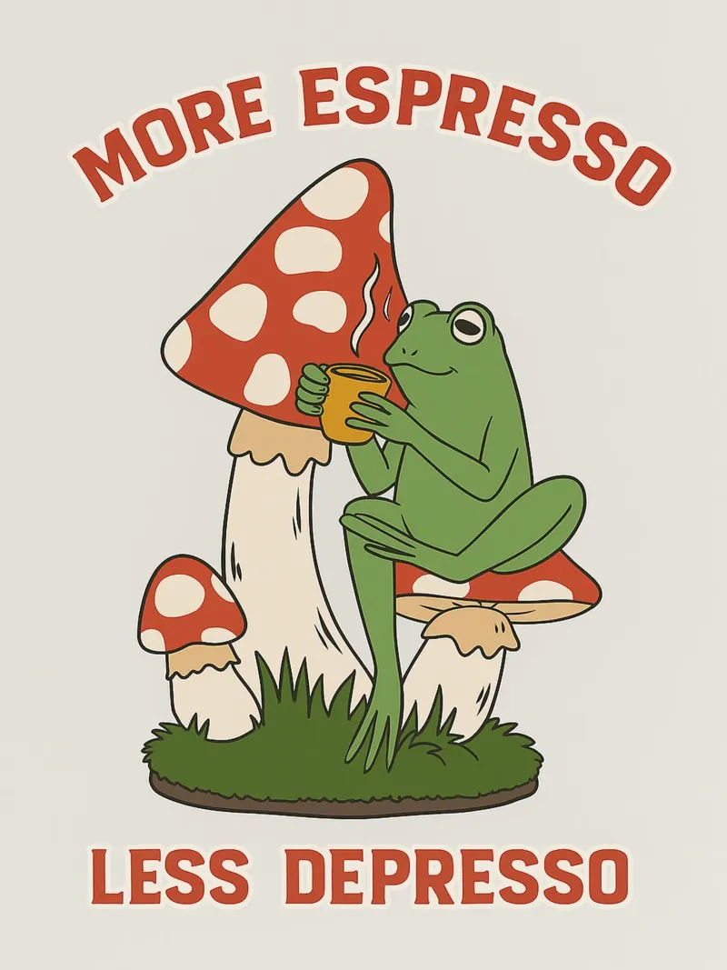 rana divertente più espresso meno despresso poster da Botania