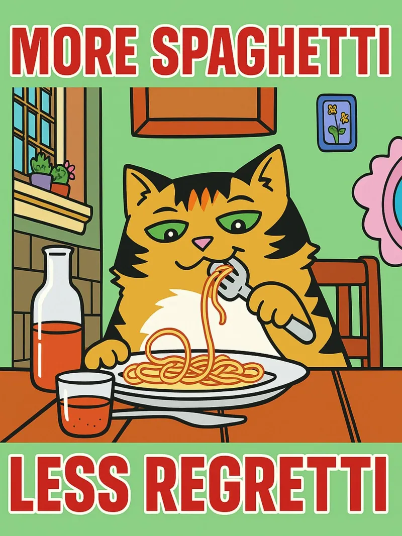 more spaghetti less regretti plexiglass da Botania