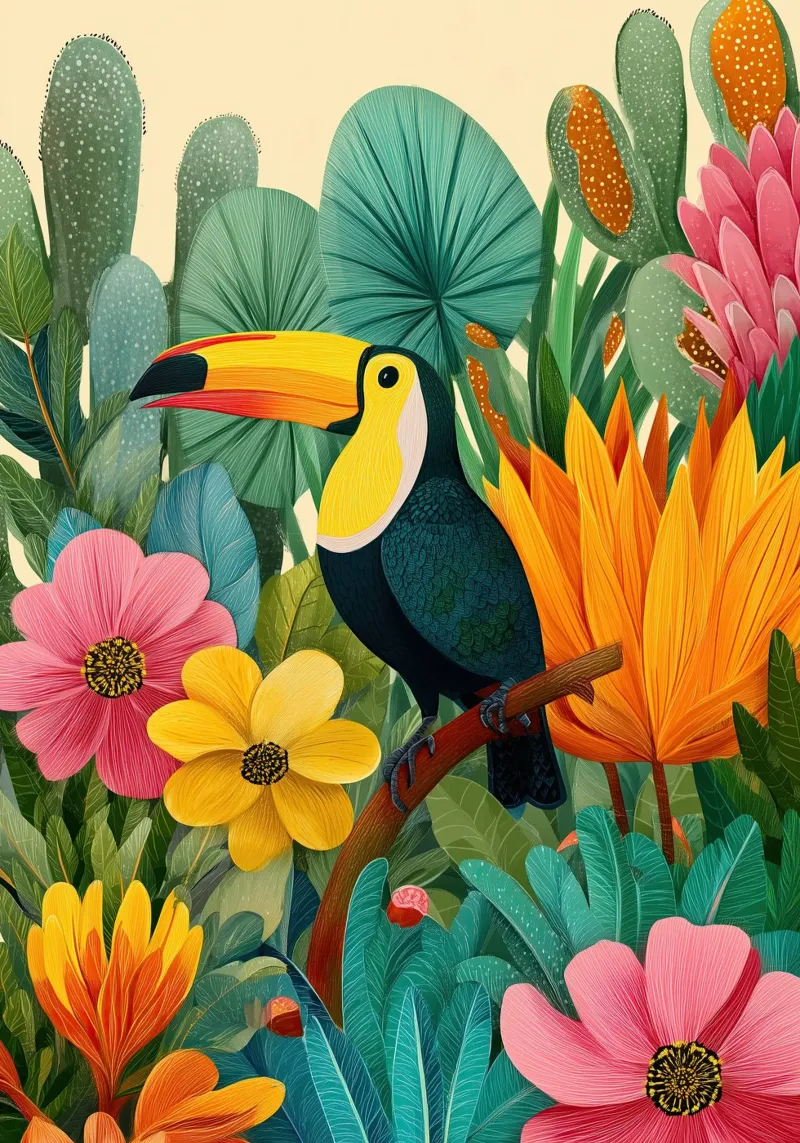 Floral Study: Toucan pellicola backlit da Luca