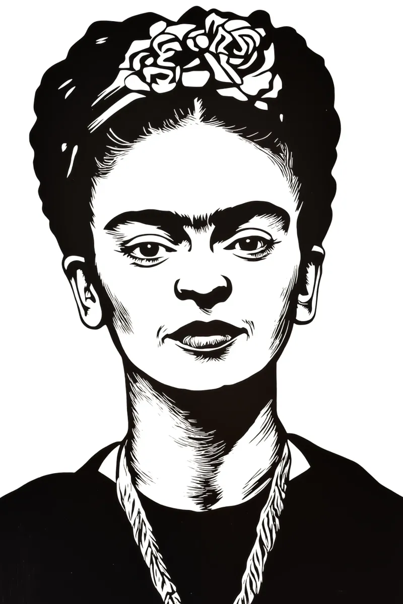 Frida Kahlo in bianco e nero pellicola backlit da Autofocus