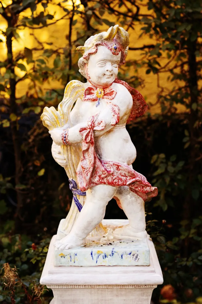 Statua nel quartiere Borstei di Monaco di Baviera poster da Borstei München