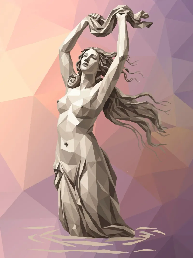 Venus Rising Lowpoly carta hahnemühle da Low Profile