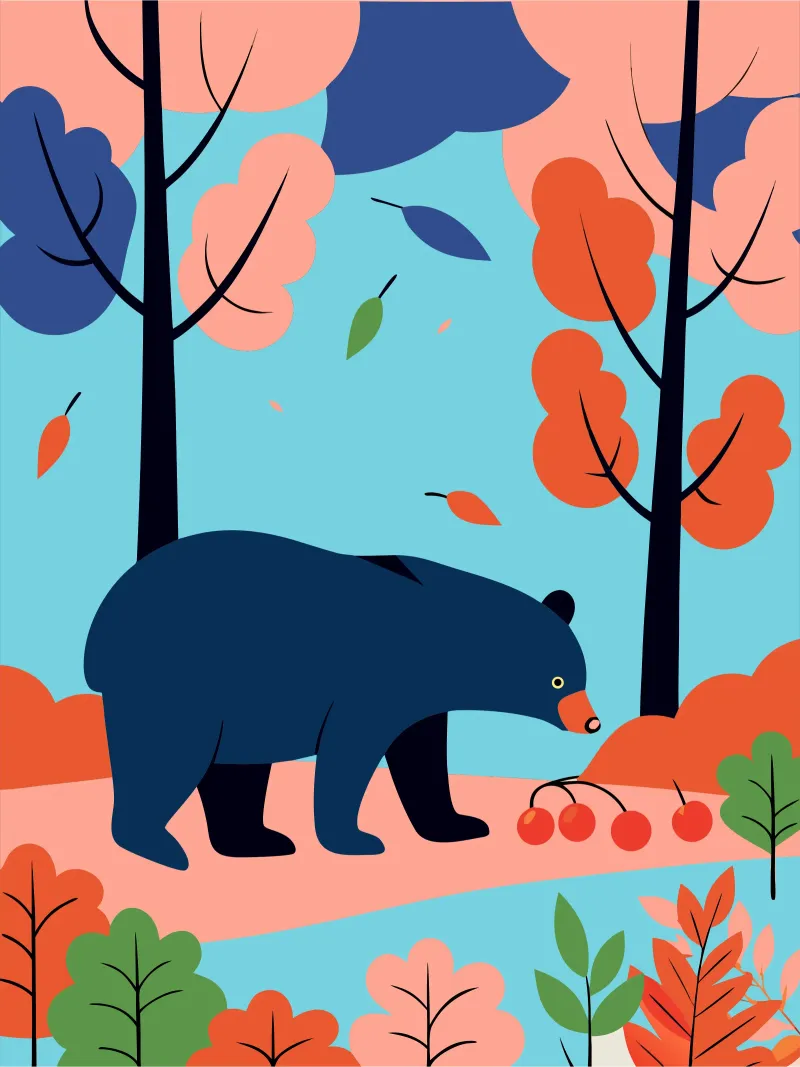 Orso nella foresta d'autunno pellicola backlit da PROTECT ANIMALS