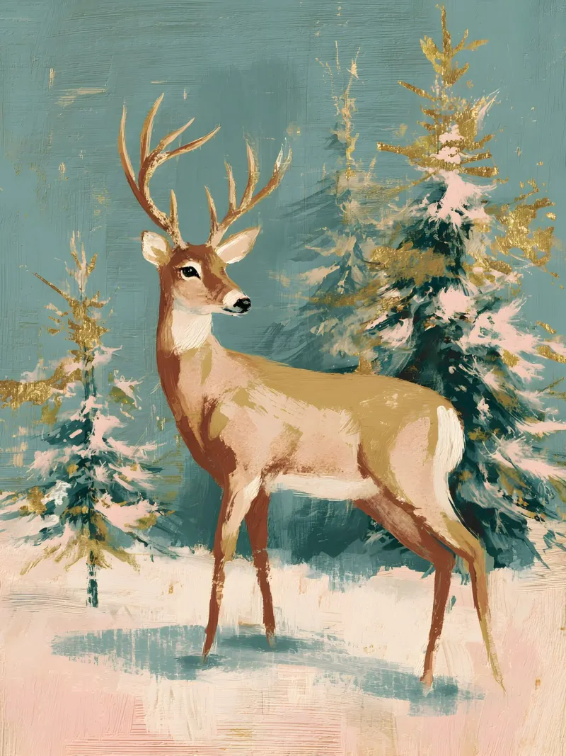 Golden Forest Deer plexiglass da velvetwinterstudio
