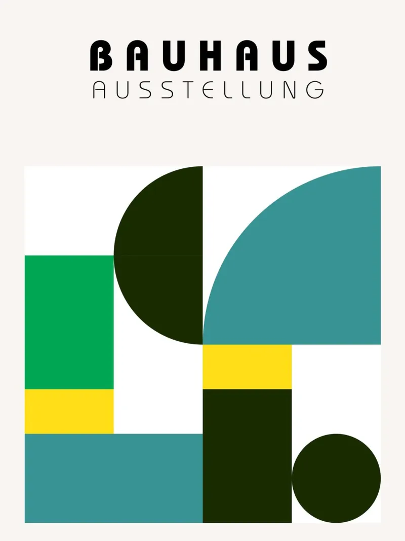 Mostra Bauhaus - Forme geometriche alluminio dibond da Cozy Vibes