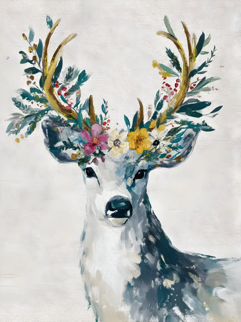 Nordic Bloom Stag alluminio dibond da velvetwinterstudio
