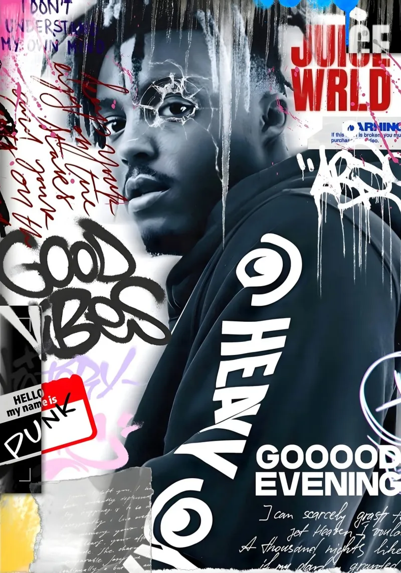 Juice WRLD metacrilato de Digital Street art