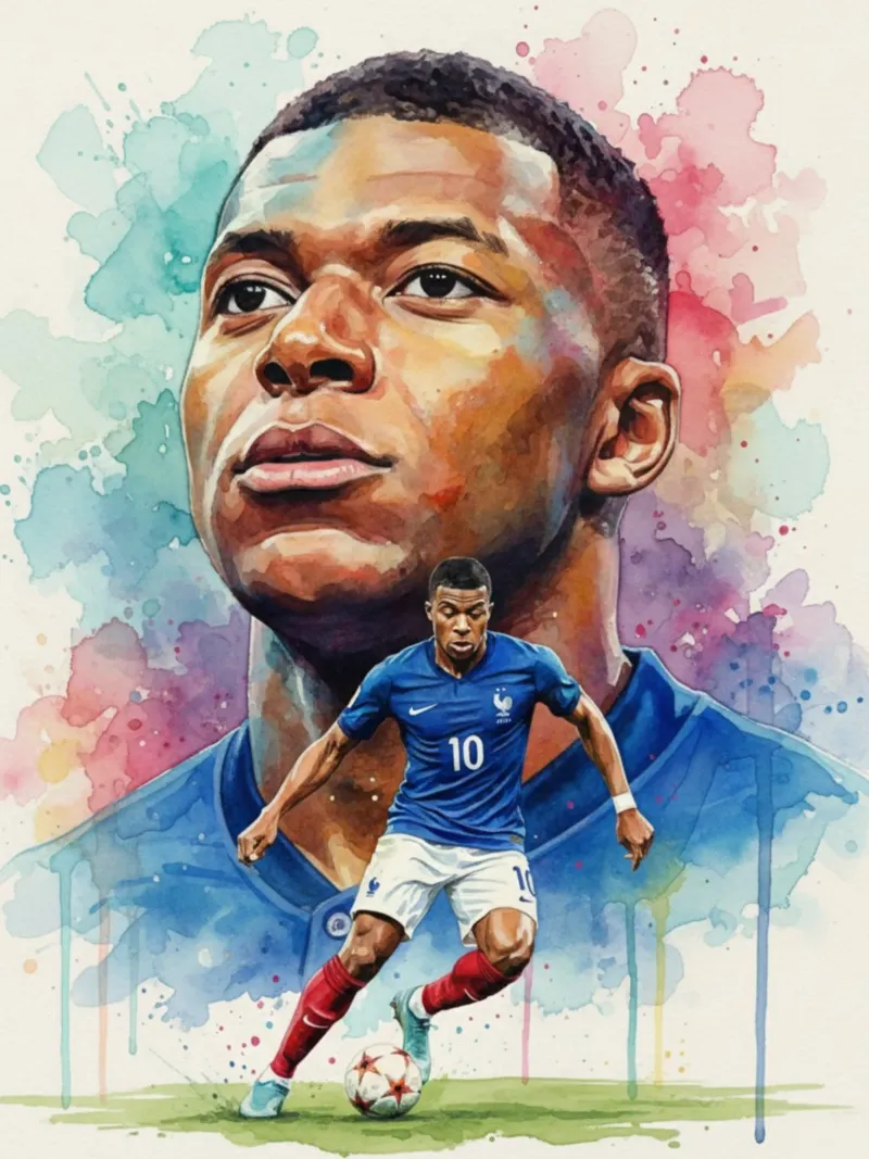 Arte astratta di Mbappe carta hahnemühle da Kalis