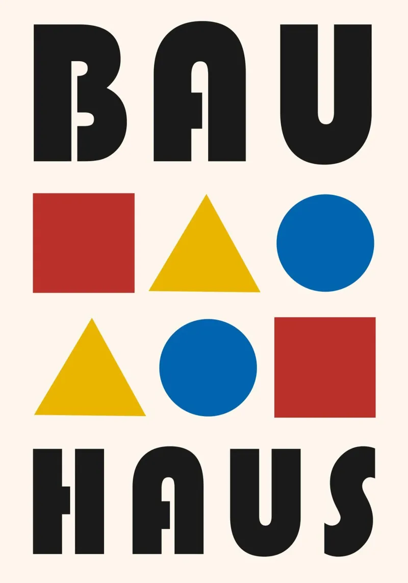 Poster Bauhaus Forme di base Colori primari Design geometrico plexiglass da Grungeo