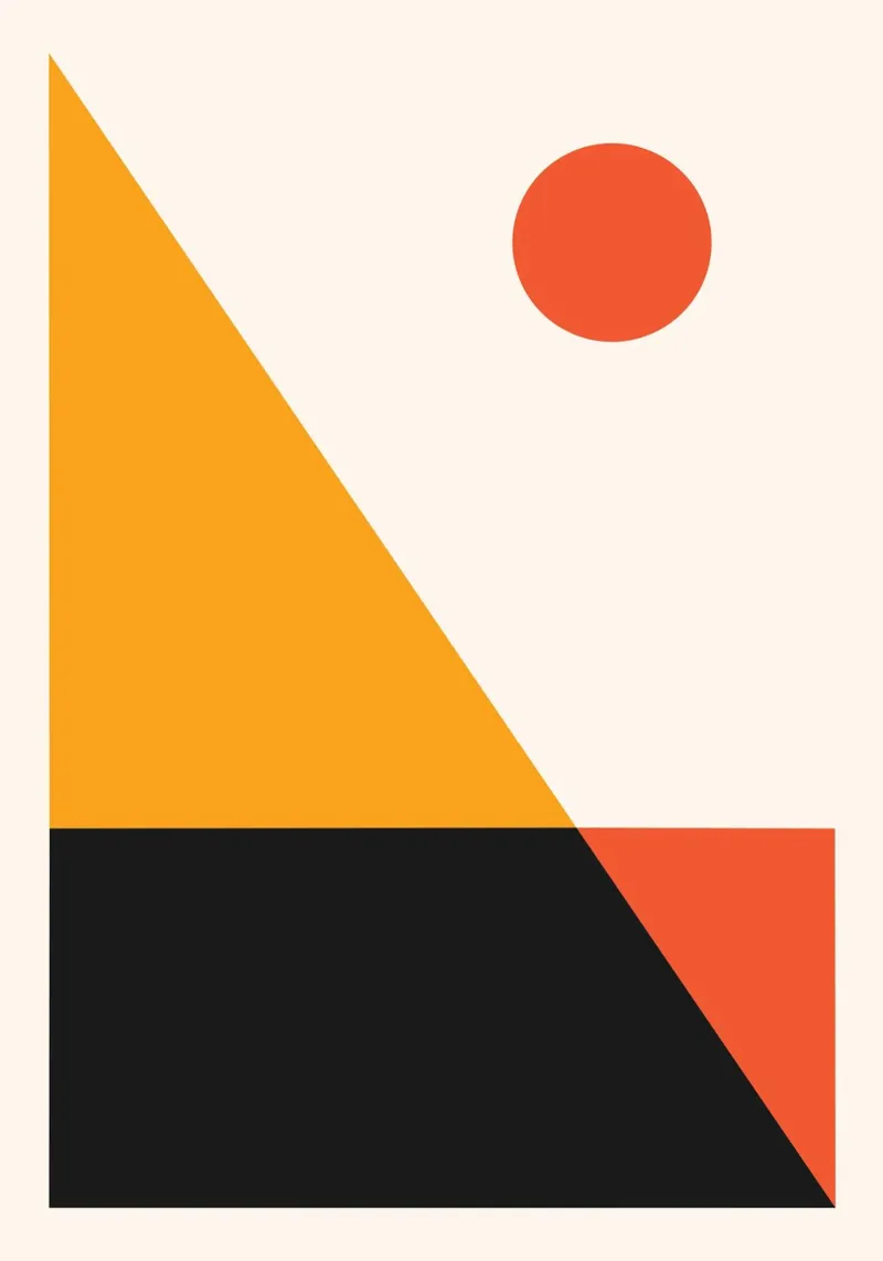 Minimalist Sunset Abstract Print Geometric Color Block Art canvas by Grungeo