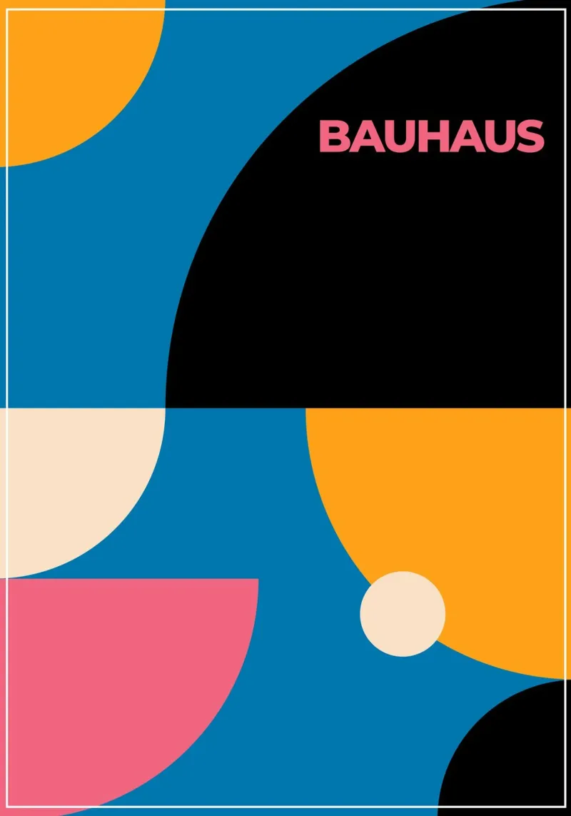 Bauhaus Overlapping Circles Bright Colors Geometric Abstract alu-dibond by Grungeo