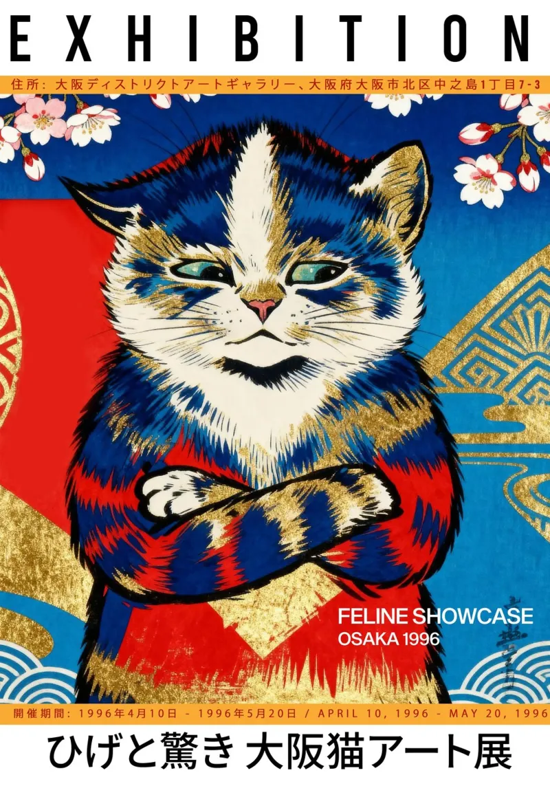 Louis Wain Cat Vintage Art pellicola backlit da EverLuvv Studio