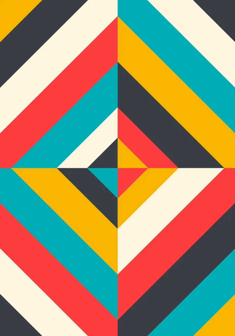 Op Art Diamond Stripes Abstract Geometric Retro Print hahnemühle by Grungeo