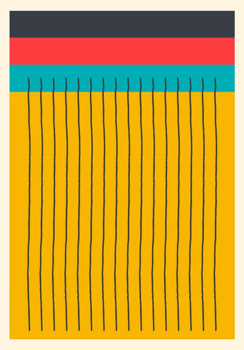 Abstract Color Block Vertical Lines Mid-Century Mod hahnemühle de Grungeo