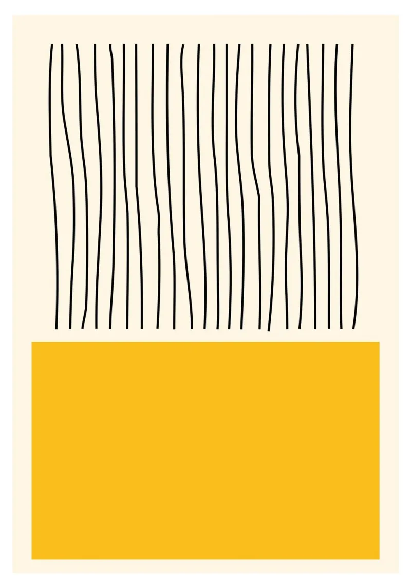 Bloc de couleurs jaune moutarde Minimaliste Lignes verticales Art hahnemühle de Grungeo