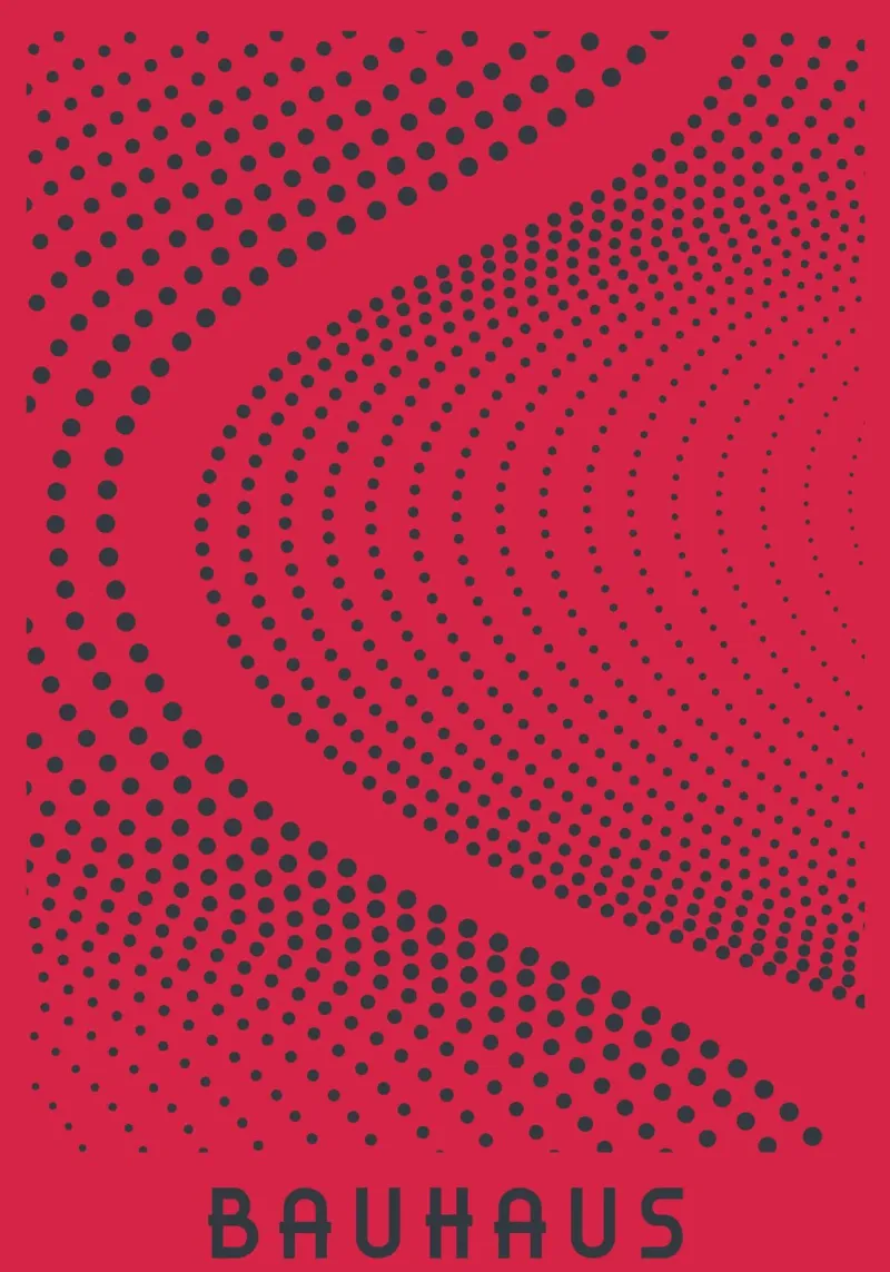 Bauhaus Op Art Dot Gradient Pink Abstract Wave Print Hahnemühle von Grungeo