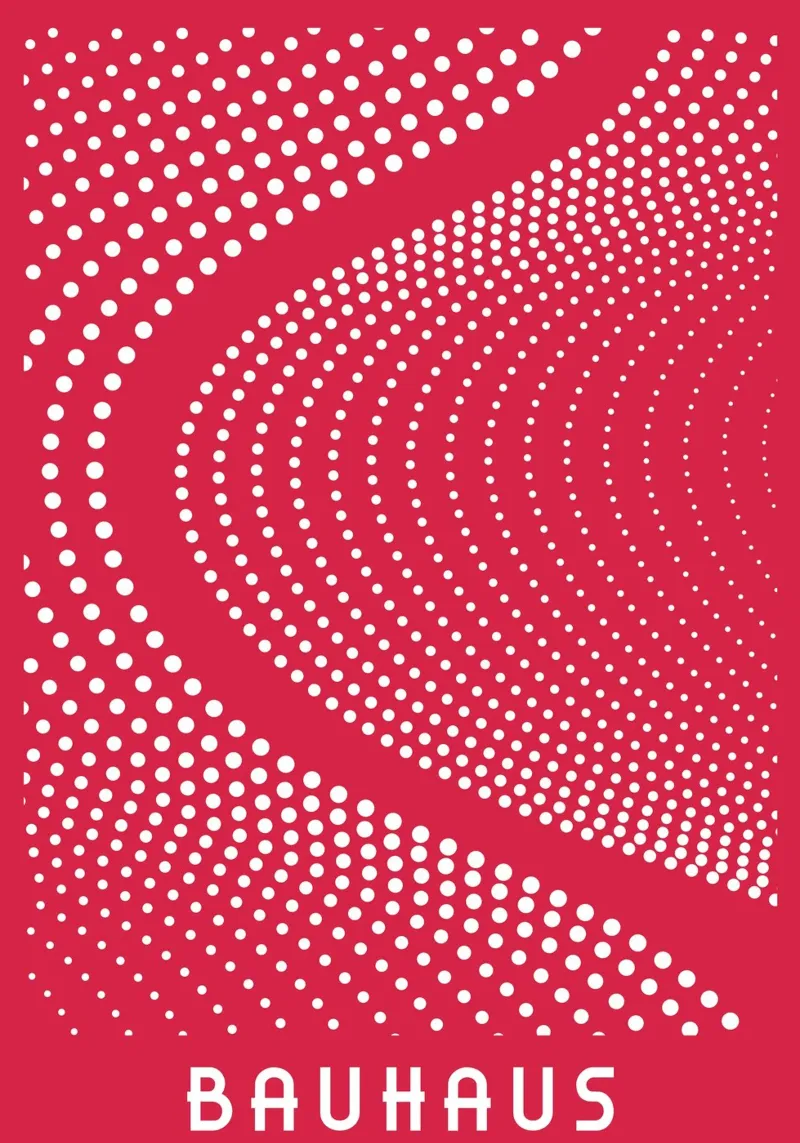 Bauhaus Op Art Dot Tunnel Red Abstract Geometric Print hahnemühle by Grungeo