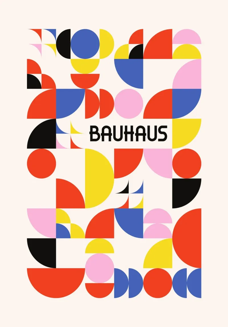 Bauhaus Forme geometriche Modello Colore vibrante Astratto plexiglass da Grungeo