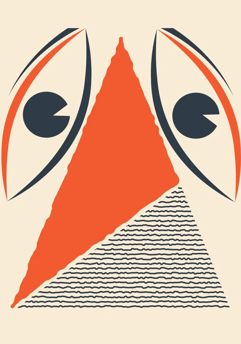 Klee Inspired Surreal Face Geometric Abstract Art Print canvas by Grungeo