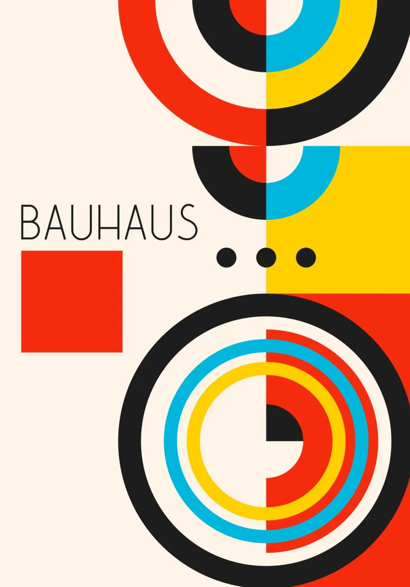 De Stijl Bauhaus Geometry Art Print - Primary Colors Descrip metacrilato de Grungeo