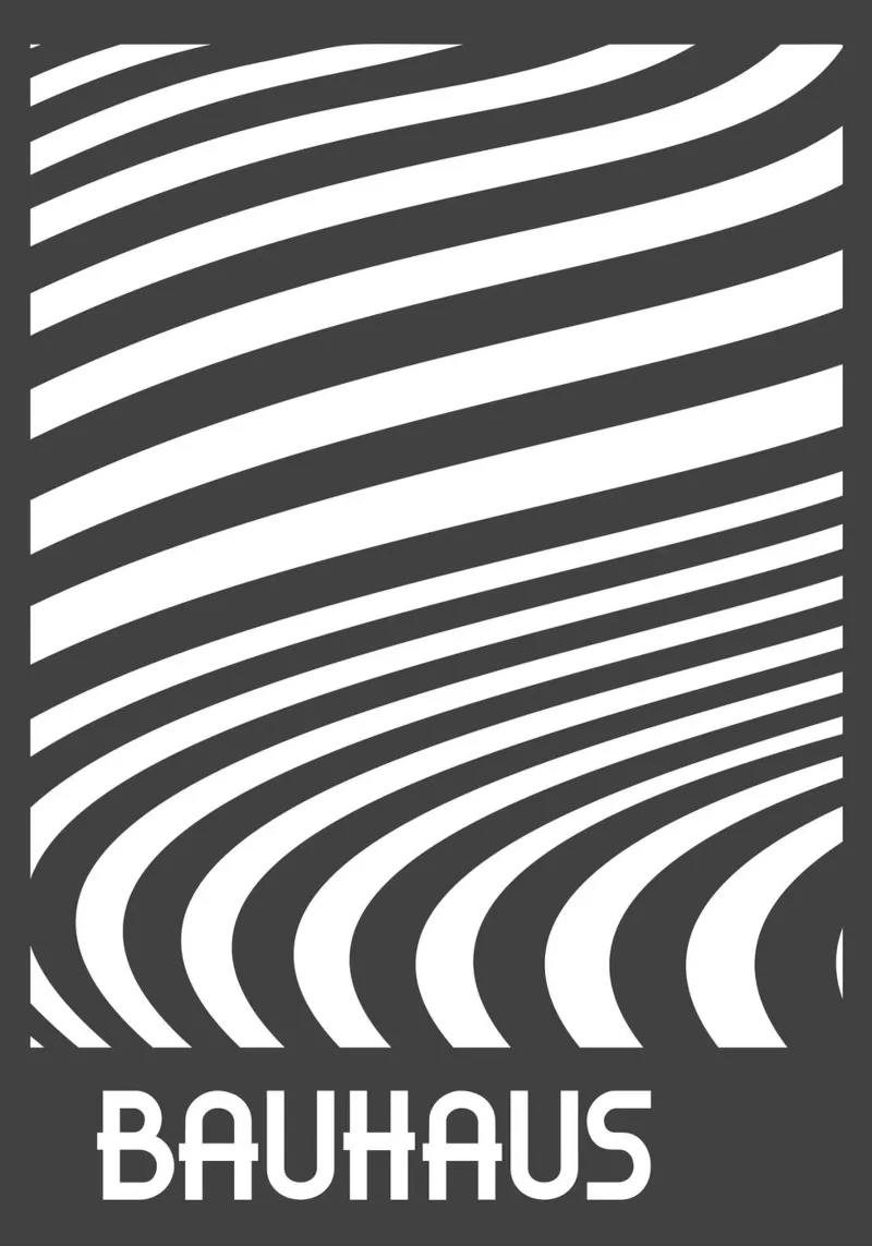 Monochrome Bauhaus Op Art Abstract Wavy Lines Print Descript hahnemühle by Grungeo