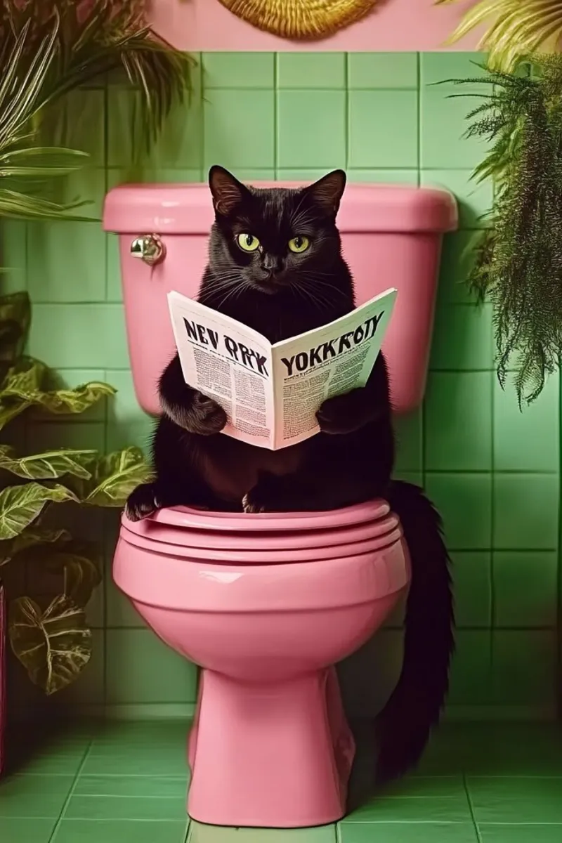 Katze liest Zeitung plexiglass da NORDLICHT DESIGNS