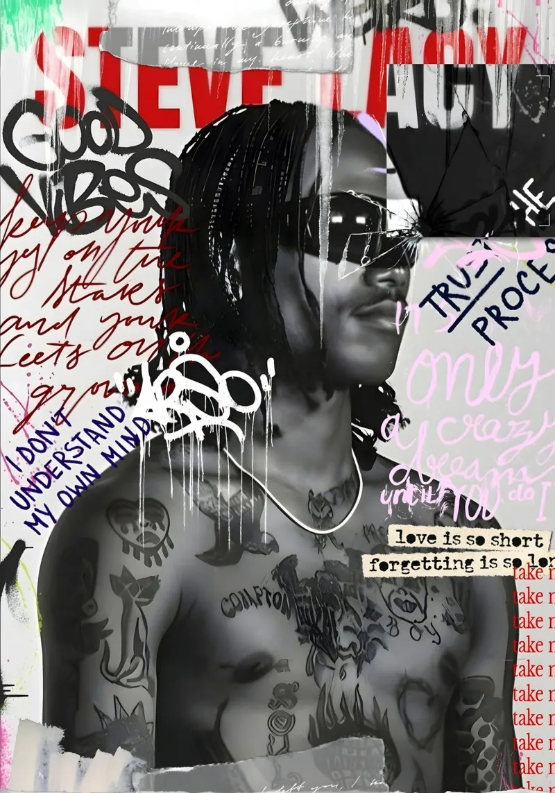 Steve Lacy Street Art alluminio dibond da Digital Street art