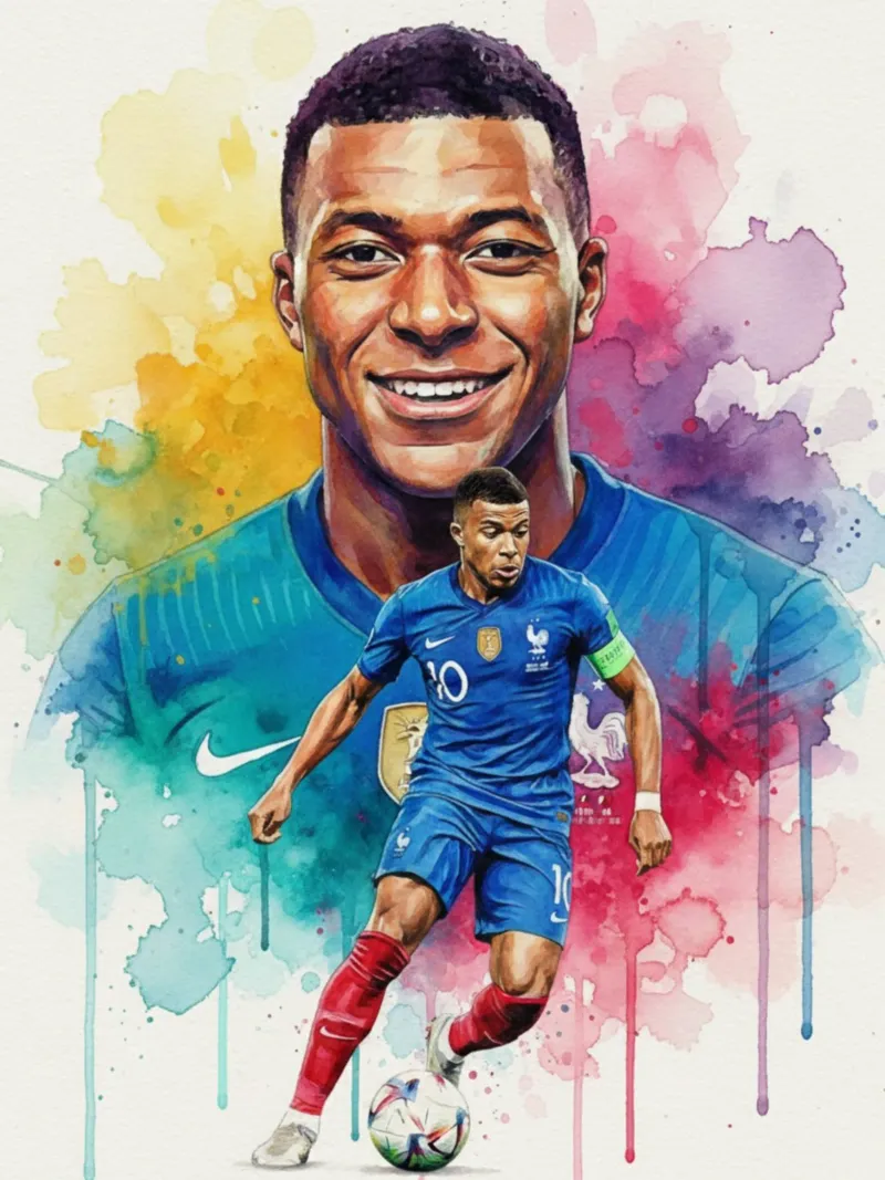 Sorriso di Kylian Mbappe pellicola backlit da Kalis