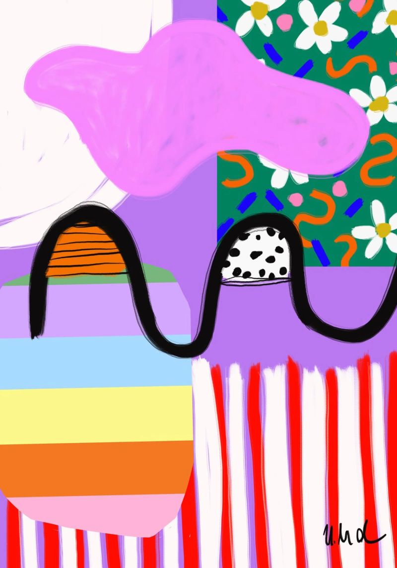colorful patchwork poster by Hej Ibiza by Ute Arnold