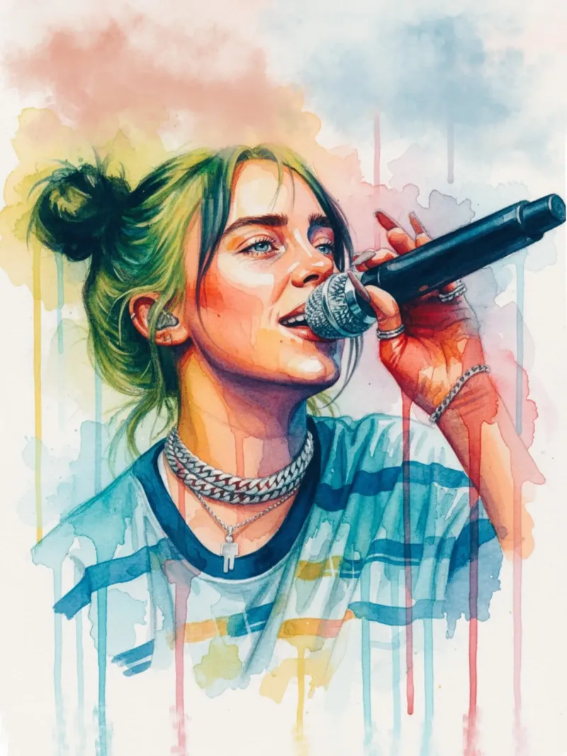 Billie Eilish trending weibliche Sängerin Hahnemühle von Kalis