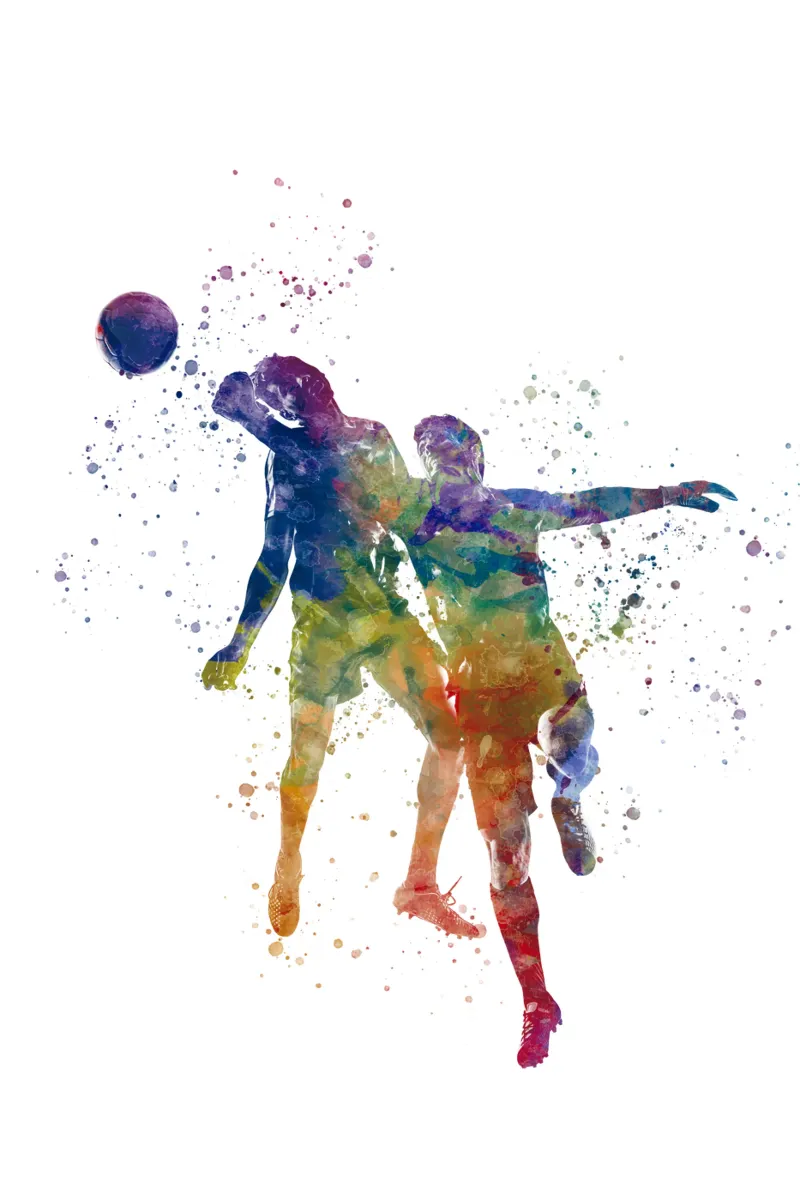 Giocatore di calcio ad acquerello pellicola backlit da ⚽ Sports Pulse