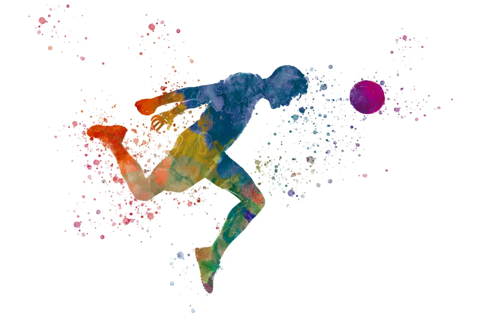 Intestazione di giocatore di calcio in acquerello carta hahnemühle da ⚽ Sports Pulse