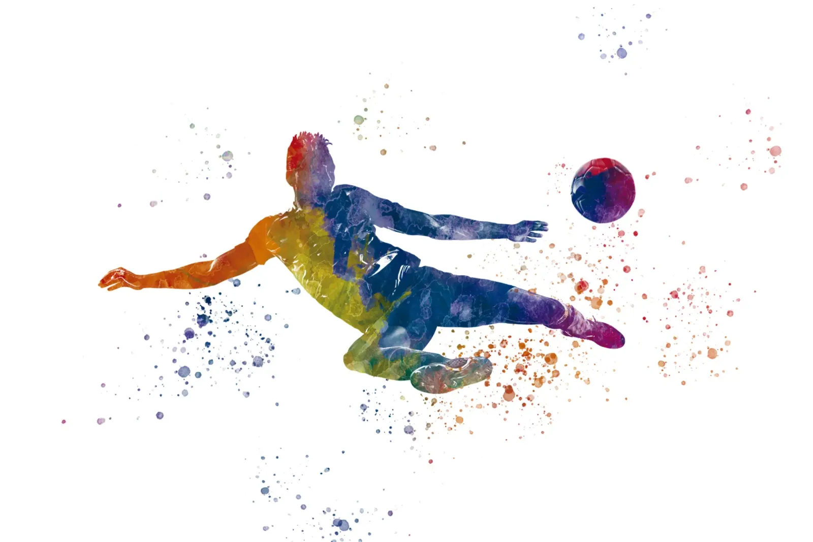 Giocatore di calcio ad acquerello carta hahnemühle da ⚽ Sports Pulse