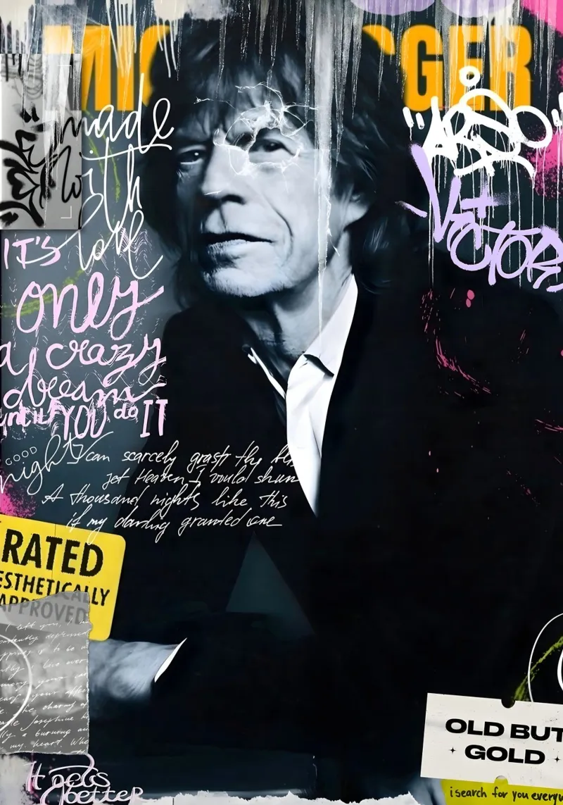 Mick Jagger alluminio dibond da Digital Street art