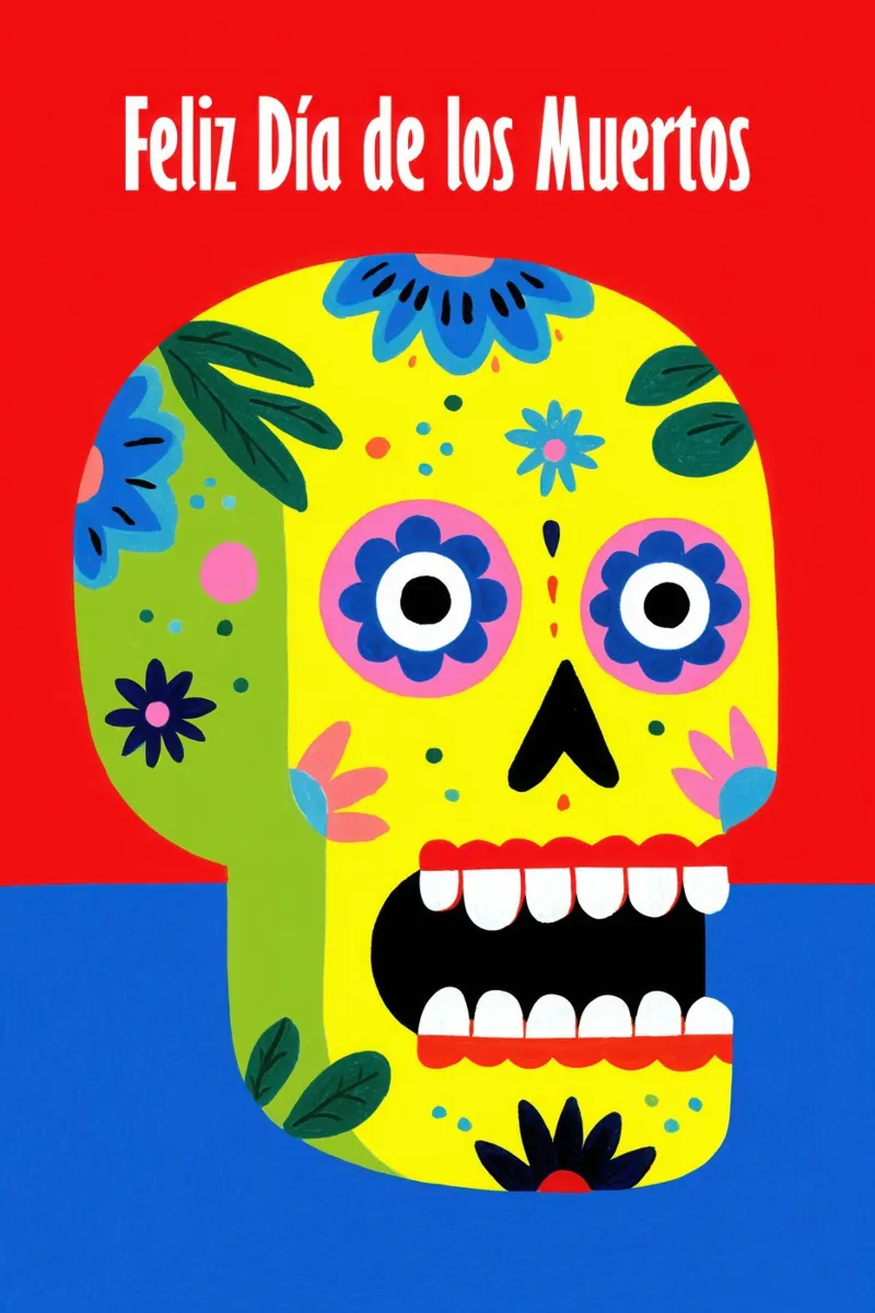 Feliz Día de los Muertos | Folk Pop Art alluminio dibond da Autofocus