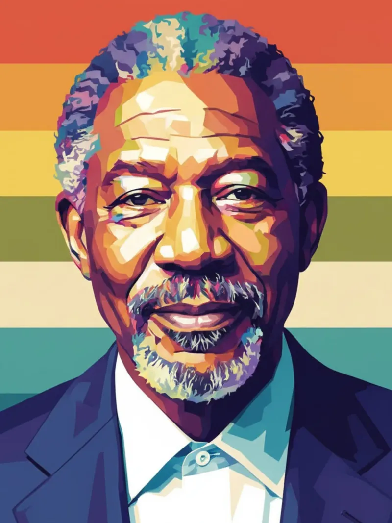Morgan Freeman ritratto pop art carta hahnemühle da Hantamrata