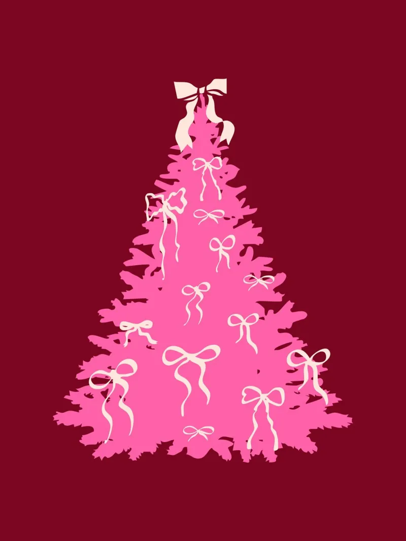 Coquette albero di Natale rosa con fiocchi pellicola backlit da EDMPROJECT