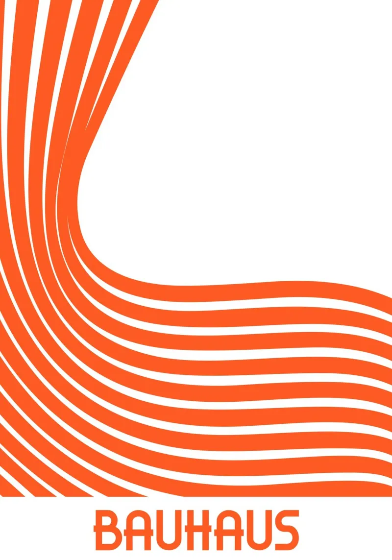 Bauhaus Abstract Orange Lines Minimalist Print Art canvas by Grungeo