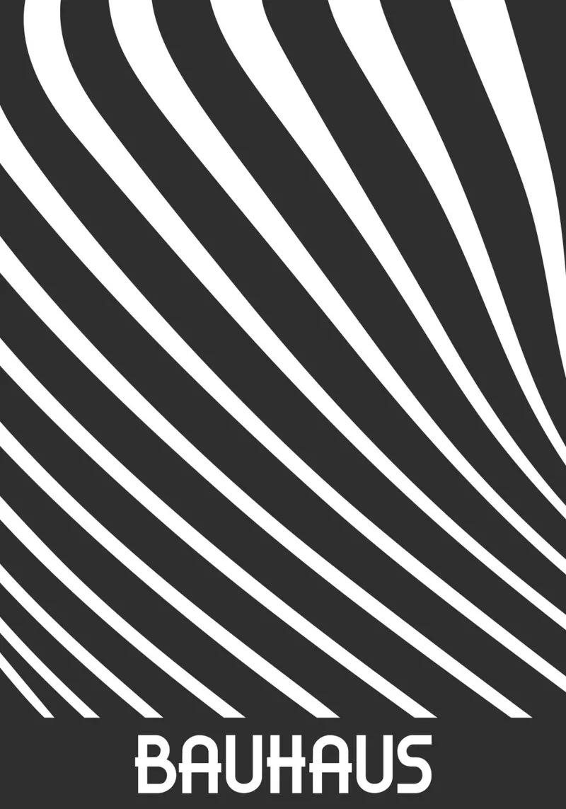 Poster Bauhaus a linee ondulate - Minimalista geometrico astratto A alluminio dibond da Grungeo