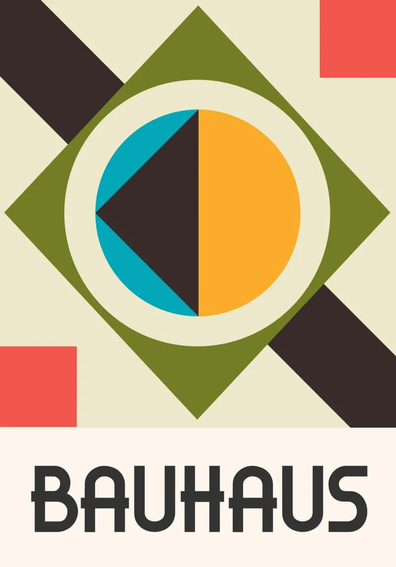 Bauhaus Forme geometriche a blocchi di colore Arte moderna di metà secolo carta hahnemühle da Grungeo