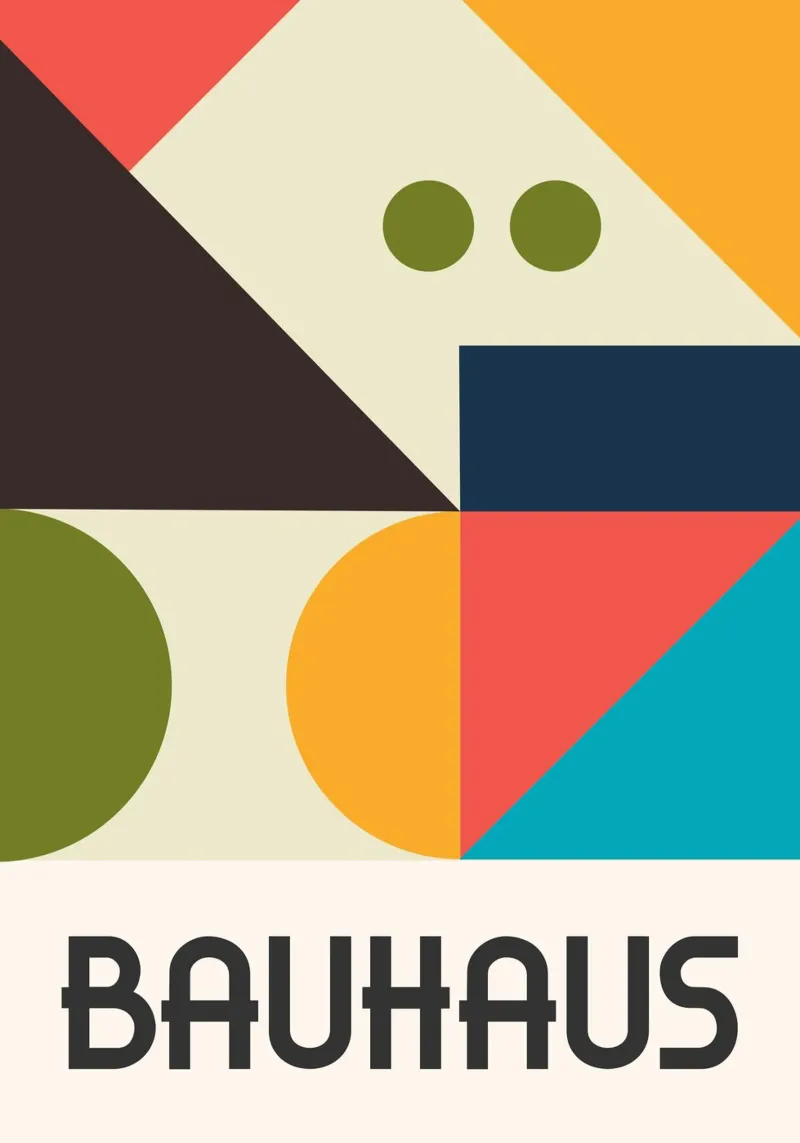 Forme geometriche Bauhaus Stampa astratta a colori di metà secolo carta hahnemühle da Grungeo