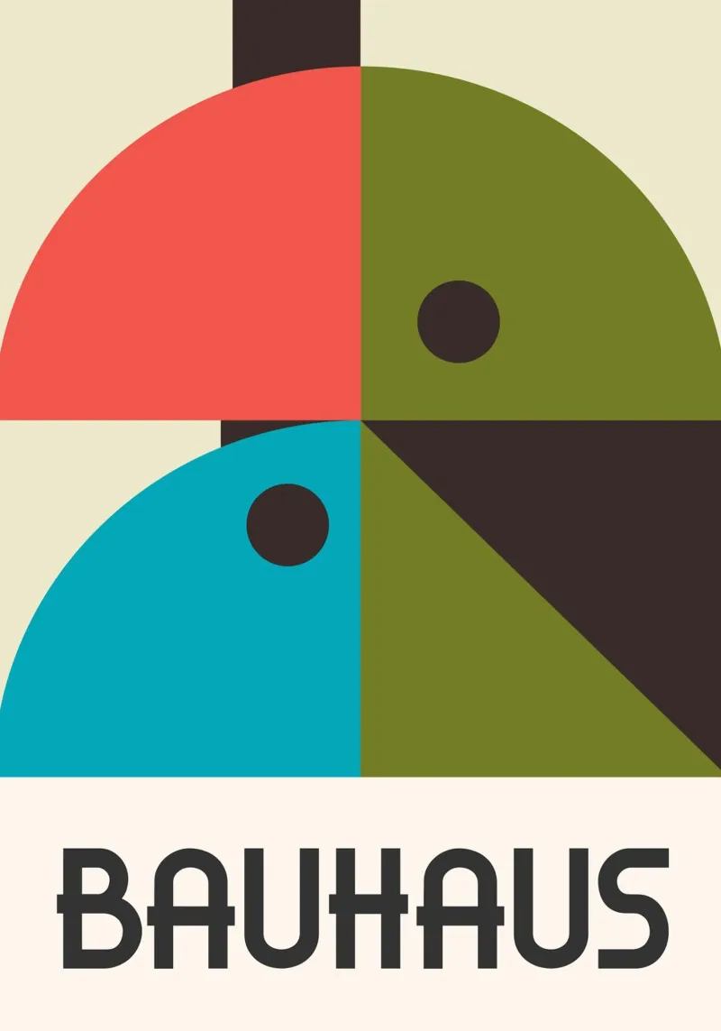 Bauhaus Uccello astratto Forme geometriche | Colore metà secolo carta hahnemühle da Grungeo