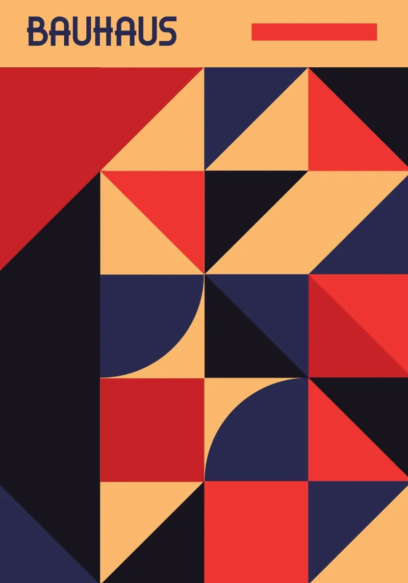 Bauhaus Geometric Abstract Pattern | Primary Colour Block Ar hahnemühle de Grungeo