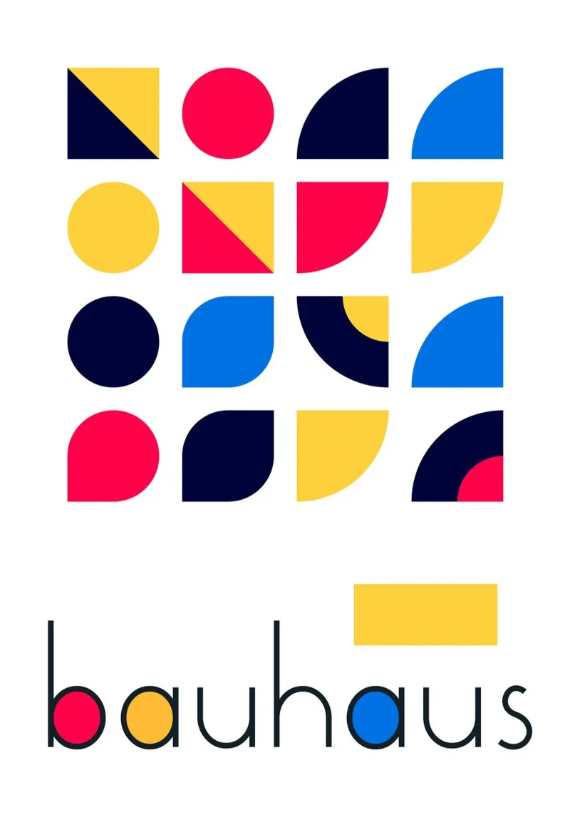 Bauhaus Formas Geométricas Colores Primarios Arte Abstracto metacrilato de Grungeo