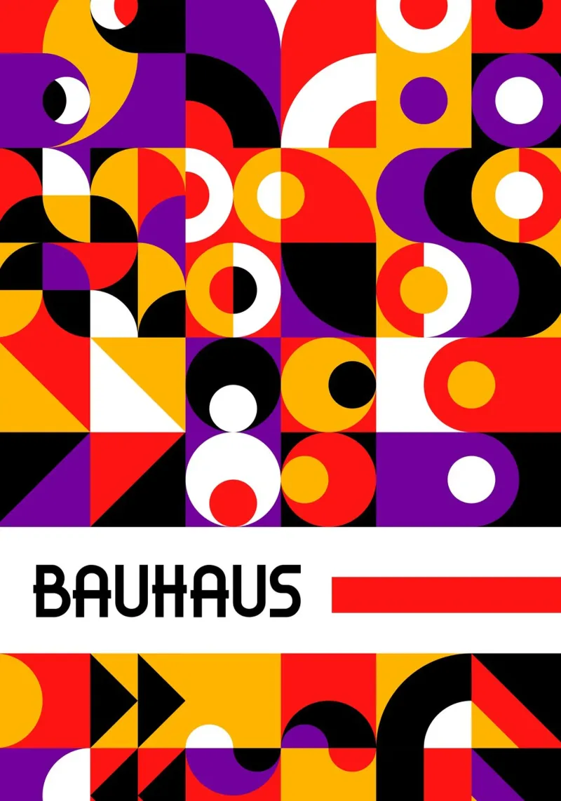 Bauhaus Total Composición Abstracta | Colores Primarios Geometri metacrilato de Grungeo