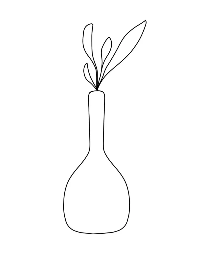Minimalistische Vase – Line Art Design pellicola backlit da Whole©